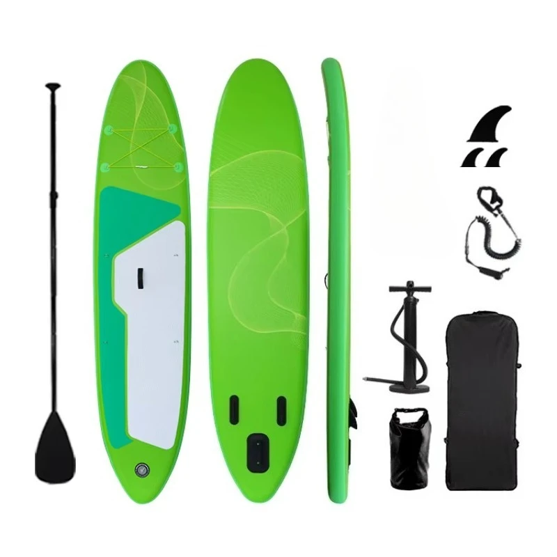 Inflatable stand-up paddleboard with crisp graphics, a hard surface and excellent durability, suitable for long-term outdoor use