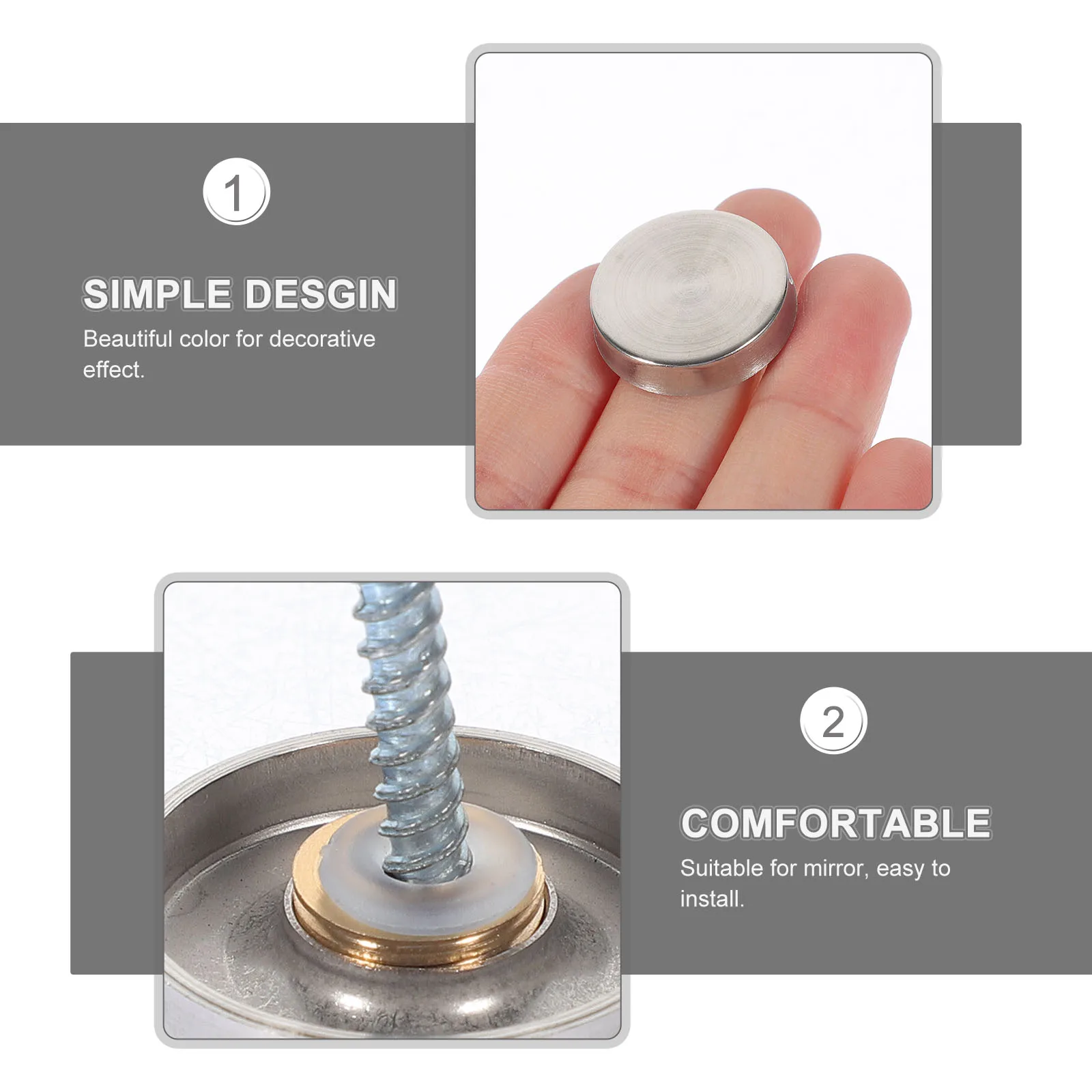 

20 Pcs Stainless Steel Ugly Cap Glass Fixing Screws Advertising Sprayer Decoration Holder Hardware Spacers