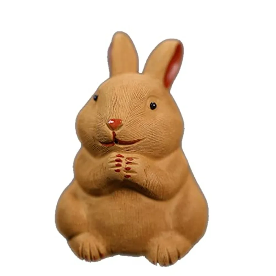 

Милые кролики-чайные питомцы - маленькие фигурки из фиолетовой глины для чайного подноса, украшения для дома, автомобиля, чайной комнаты, офиса, аксессуары для чайного набора, поделки 5.2