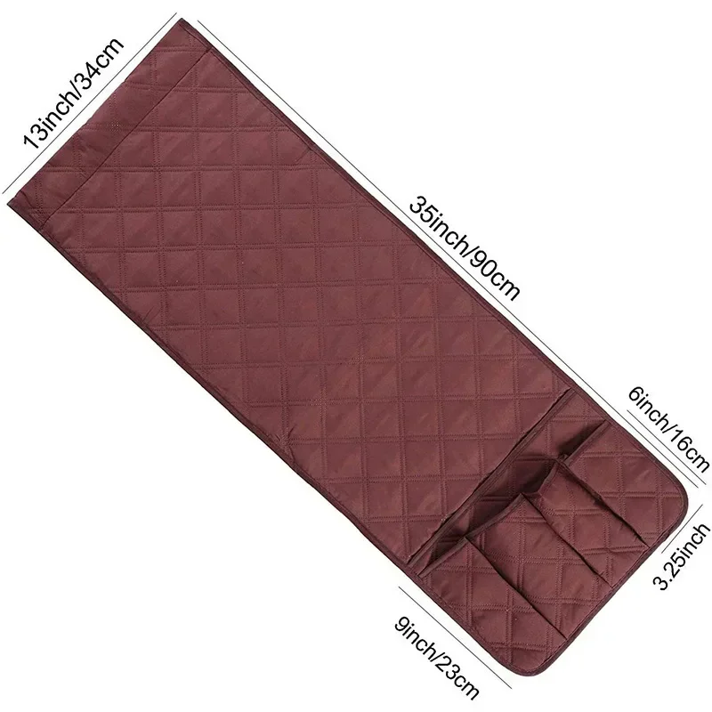 Sofa Armrest Organizer with 5 Pockets and Cup Holder Tray Couch Armchair Hanging Storage Bag for Cellphone TV Remote Control