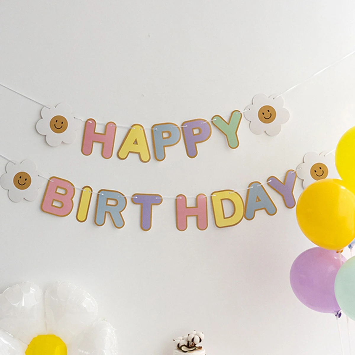 1Pcs Daisy Glücklich Geburtstag Party Dekorative Pull Flagge Party Dekorationen Geburtstag Banner Hochzeit Party Dekorative – Detail 4
