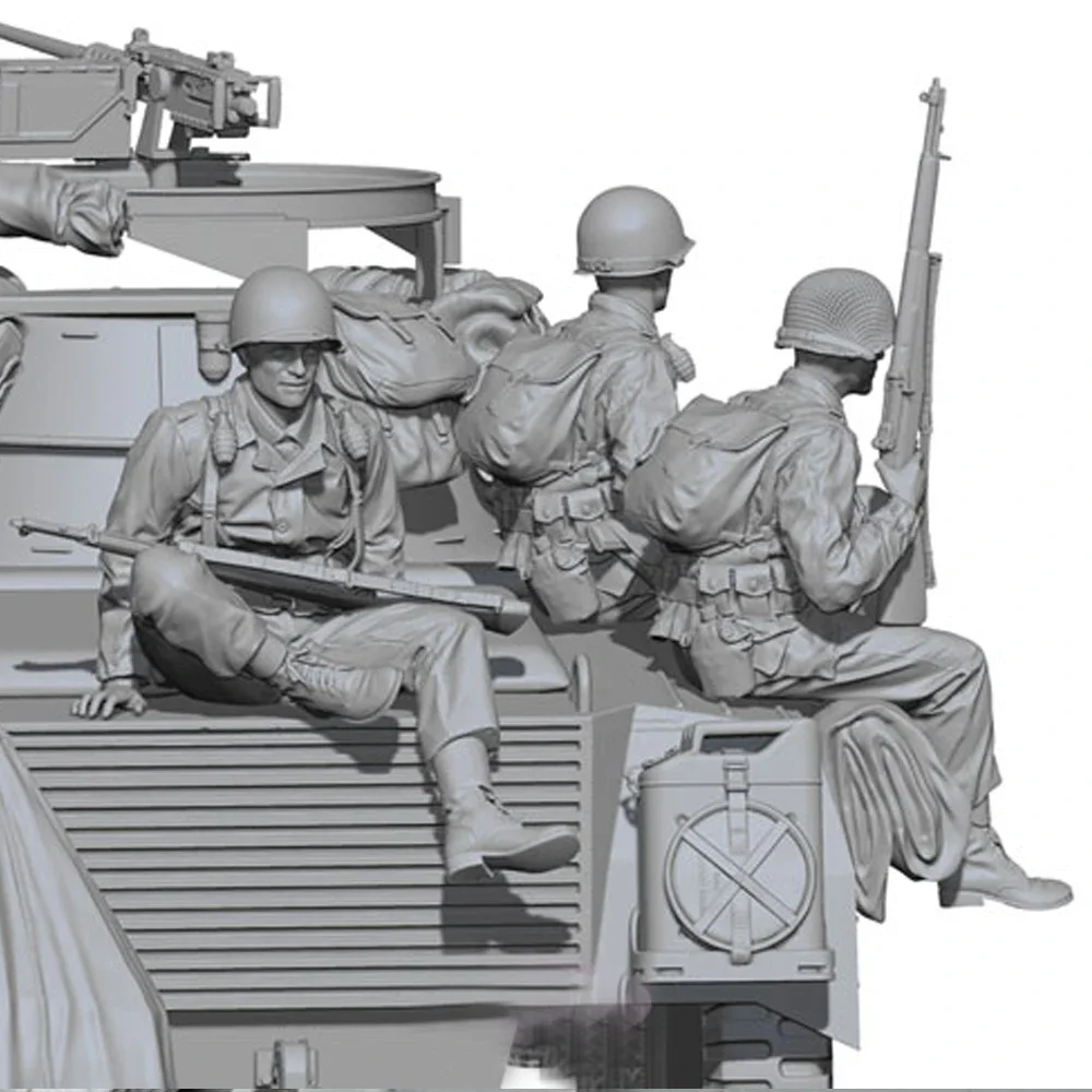 1/16 WWII U.S.Army Rifleman Set, Resin Model figure soldier, WWII Military themes, Unassembled and unpainted kit