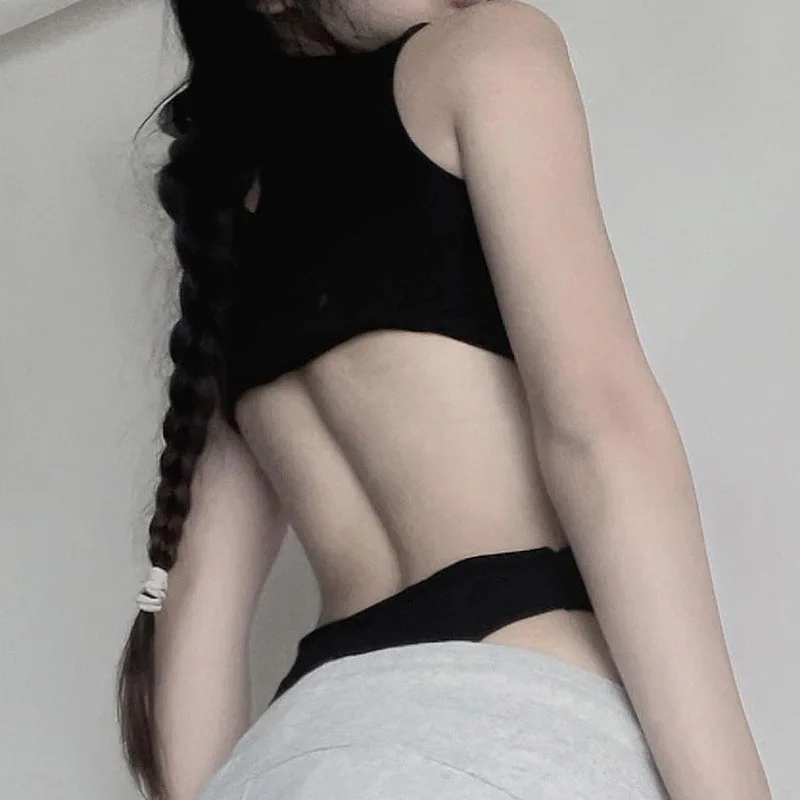 Sleeveless Backless Cut Out Sexy Black Bodysuits For Women Black Eco-Friendly Packing