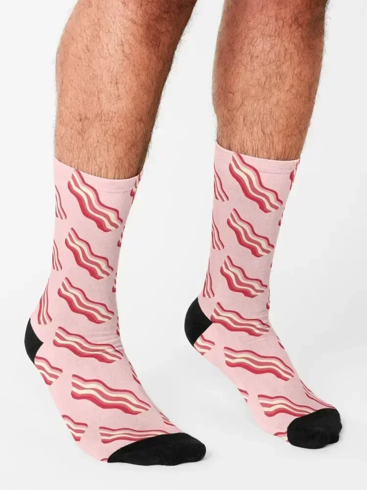 Bacon Lovers! (PINK) Socks anime winter gifts Crossfit funny gifts Men Socks Women's