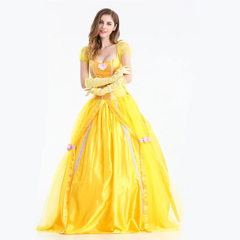 

Real-World Beau And the Beast Belle Princ Dr Хэллоуин Косплей Костюм Белоснежки Женский традиционный этнический сценический костюм...