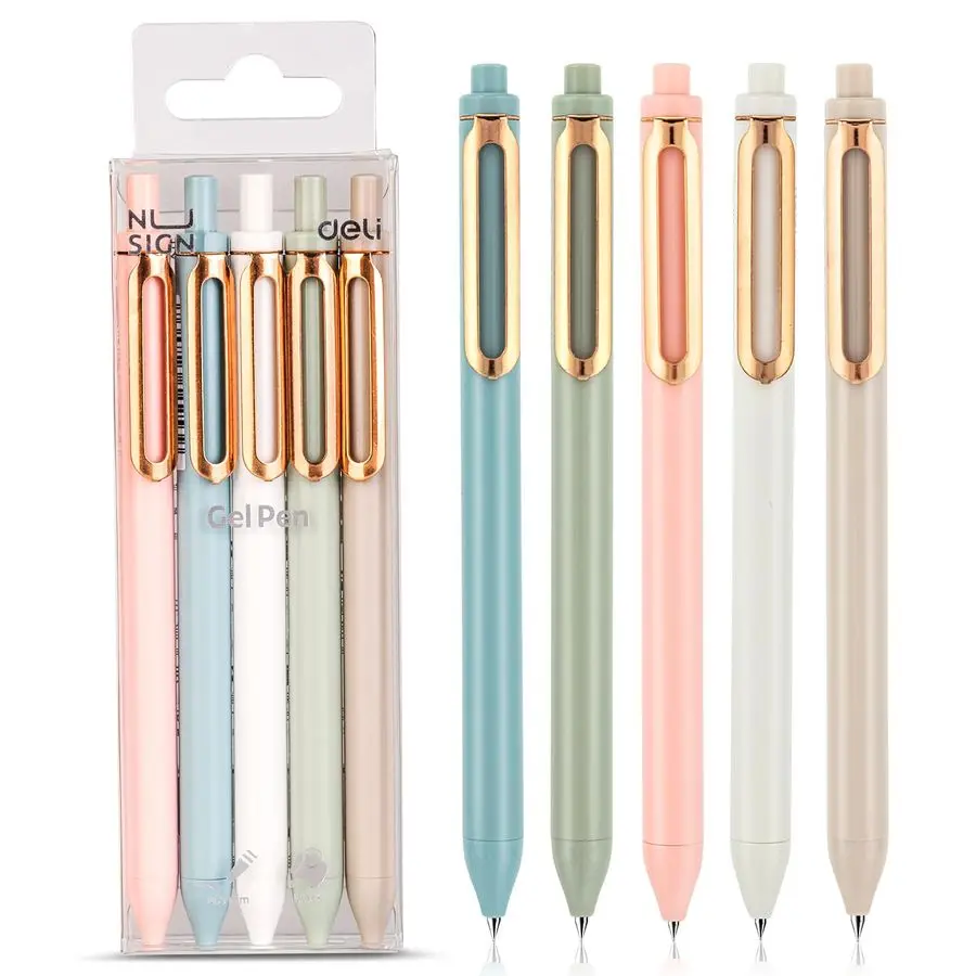 

Набор из 5 ручек-роллеров с черными быстросохнущими чернилами, 0,5 мм, тонкий наконечник, гладкое письмо без просачивания, для ведения дневников и заметок