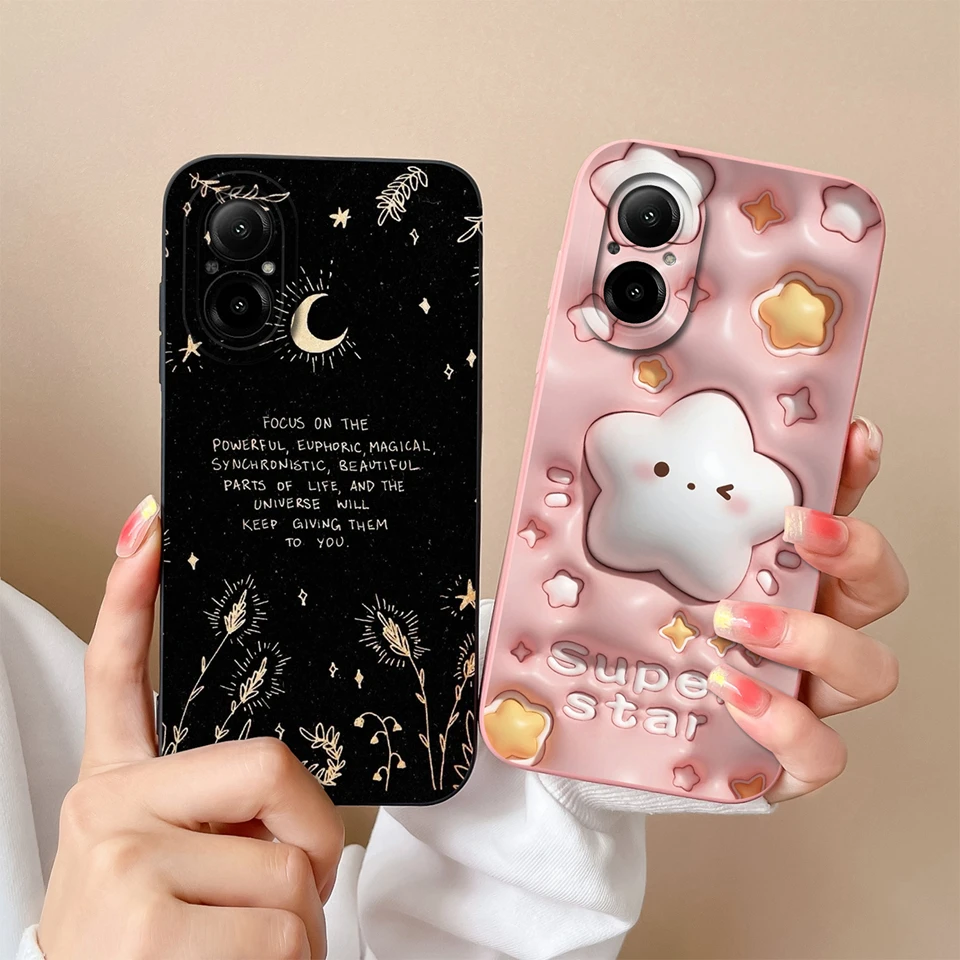Case For OPPO Realme C67 4G C65 4G 5G Cute Cat Flower Liquid Shockproof Anti-fall Antifouling Shell For realme c67 c65 Funda