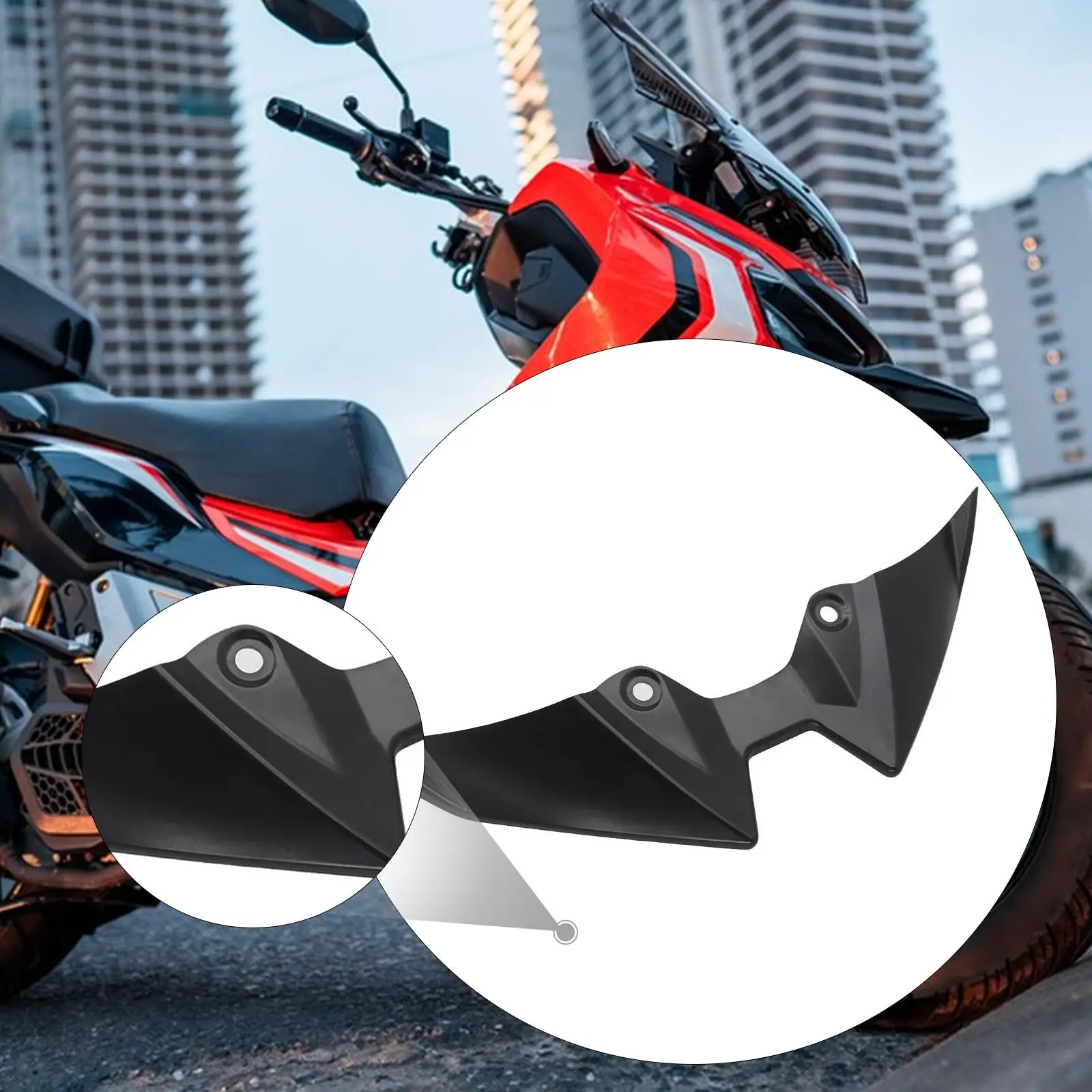 

Motorcycle Front Lip Spoiler Winglet Motorbike Accessory External Decoration Beak Aerodynamic Wear Resistant Easy to Install