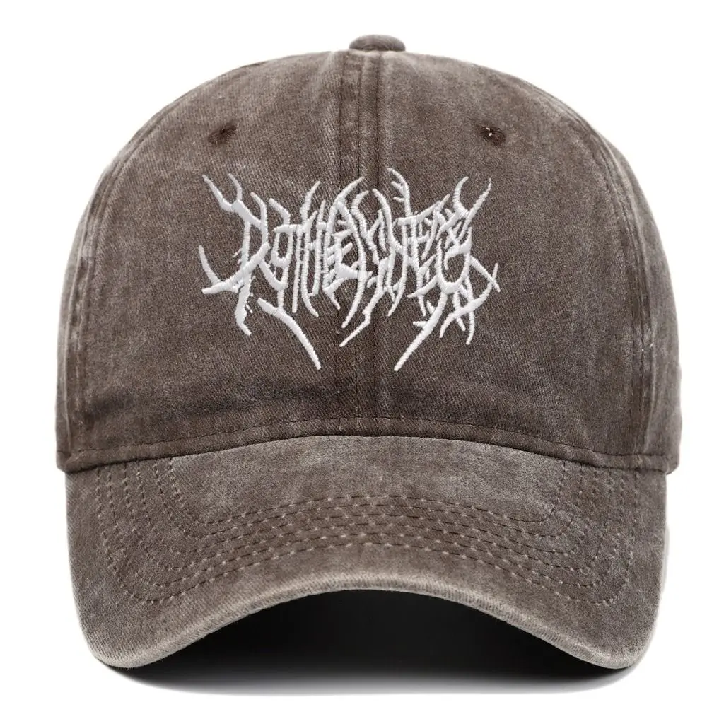 Czapki z daszkiem z haftem, regulowane, w stylu hip-hop, postarzane, wyblakłe, gotyckie, street punk, sprane czapki baseballowe