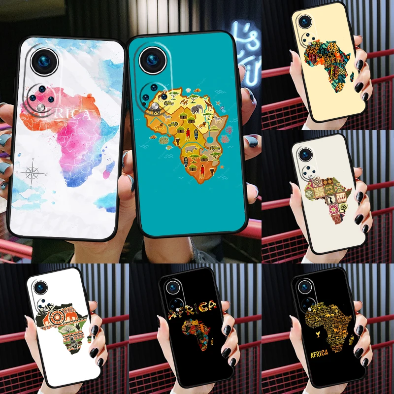 Coque peinte de géographie de carte africaine, étui peint pour Honor Magic 7 Pro 6 5 50 70 90 200 Lite X9b X9a X8a X8b X7a X6a X8 X9 X9c