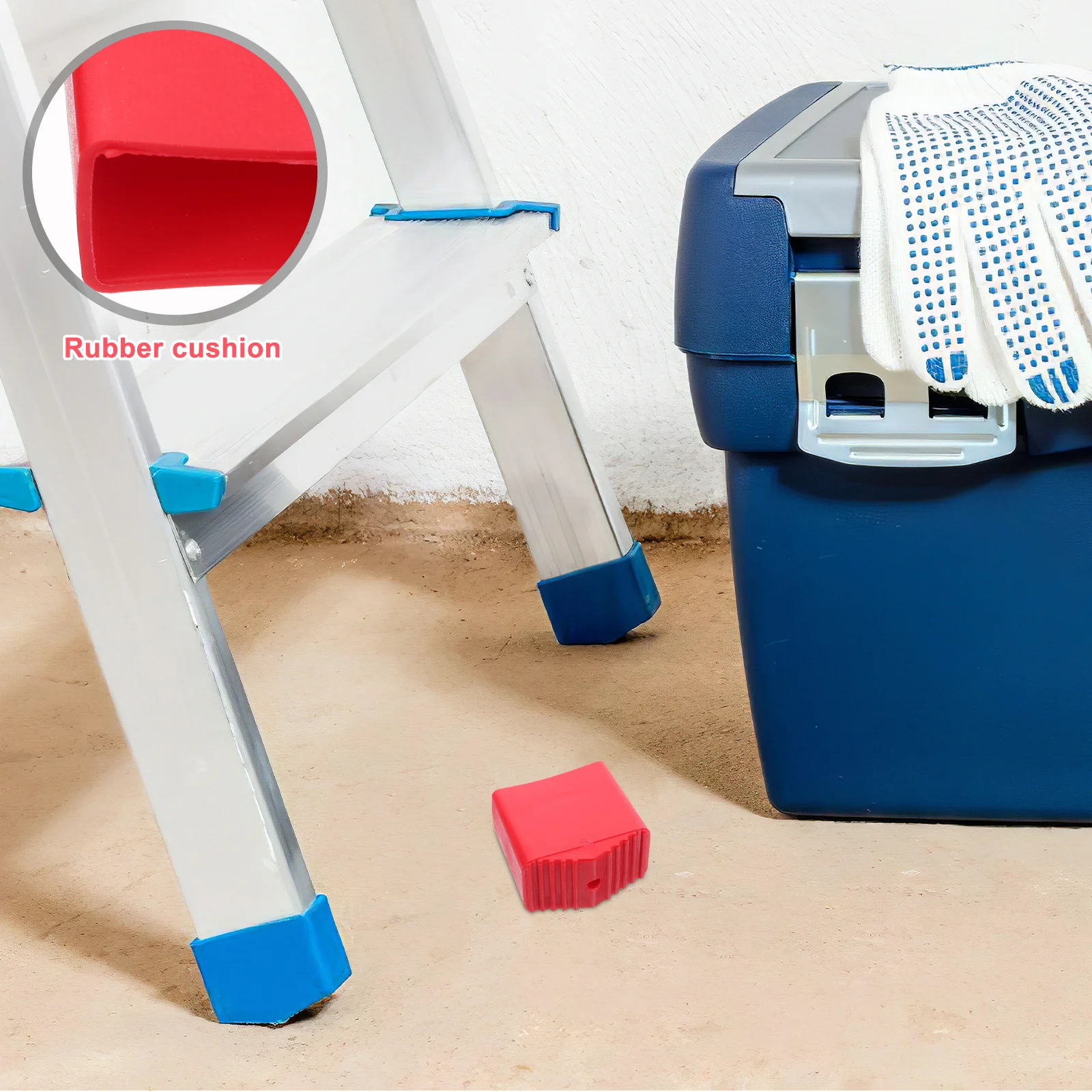 4Pcs Ladder Rubber Feet Pads Anti-Slip Stabilizer Caps for Step Folding Extension Ladders Ladder Foot Protector Replacement