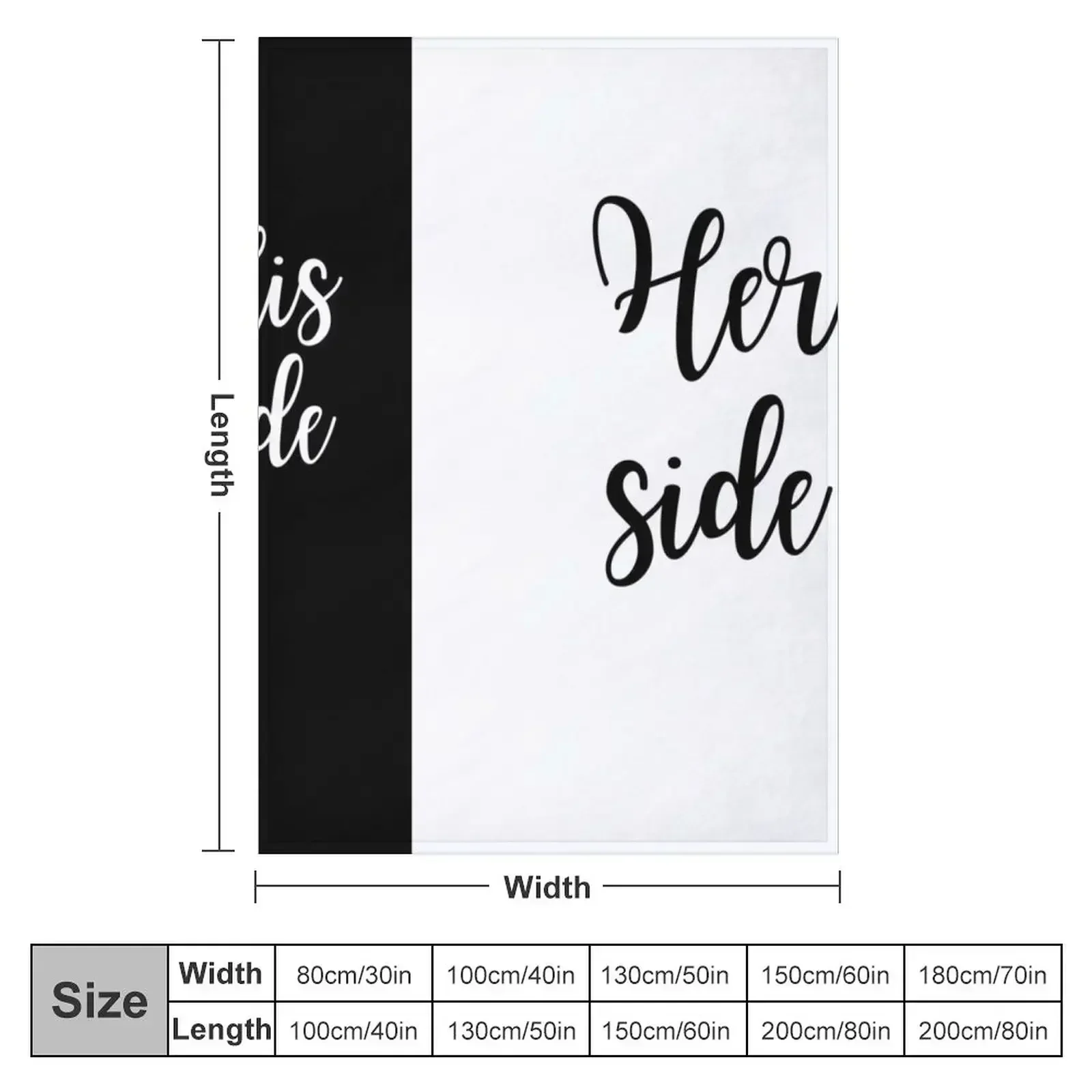 Her side his side Throw Blanket Multi-Purpose Picnic Luxury Designer Soft Plaid Blankets