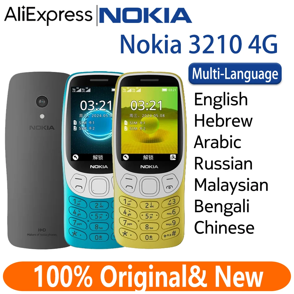 Original Nokia 3210 4G Feature Phone Dual SIM 2.4