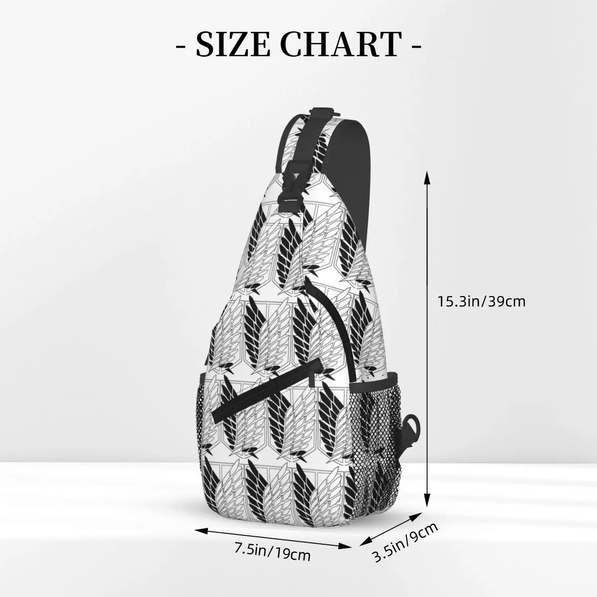 Attack On Titan Exploration Battalion SnK Emblem Chest Bag Men Sling Crossbody Backpack Chest Bag Hiking Daypack Shoulder Bag
