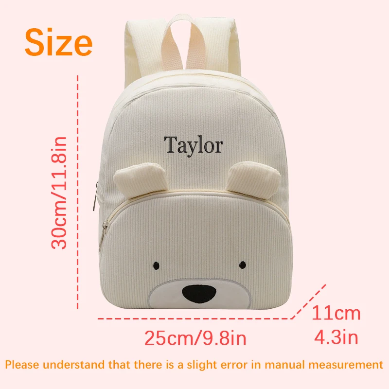 Corduroy Bear Backpack, Available in Multiple Colors, Double-Pocket Storage, Adjustable Shoulder Straps, Suitable for Commuting, Vacation, Parties, Outings, Creative Gift