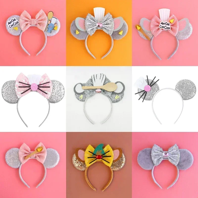 Pixar Ratatouille Headbands for Women Mickey Ears Hairband Girls Disney Remy Hair Accessories Kids ANYONE CAN COOK Headwear Gift