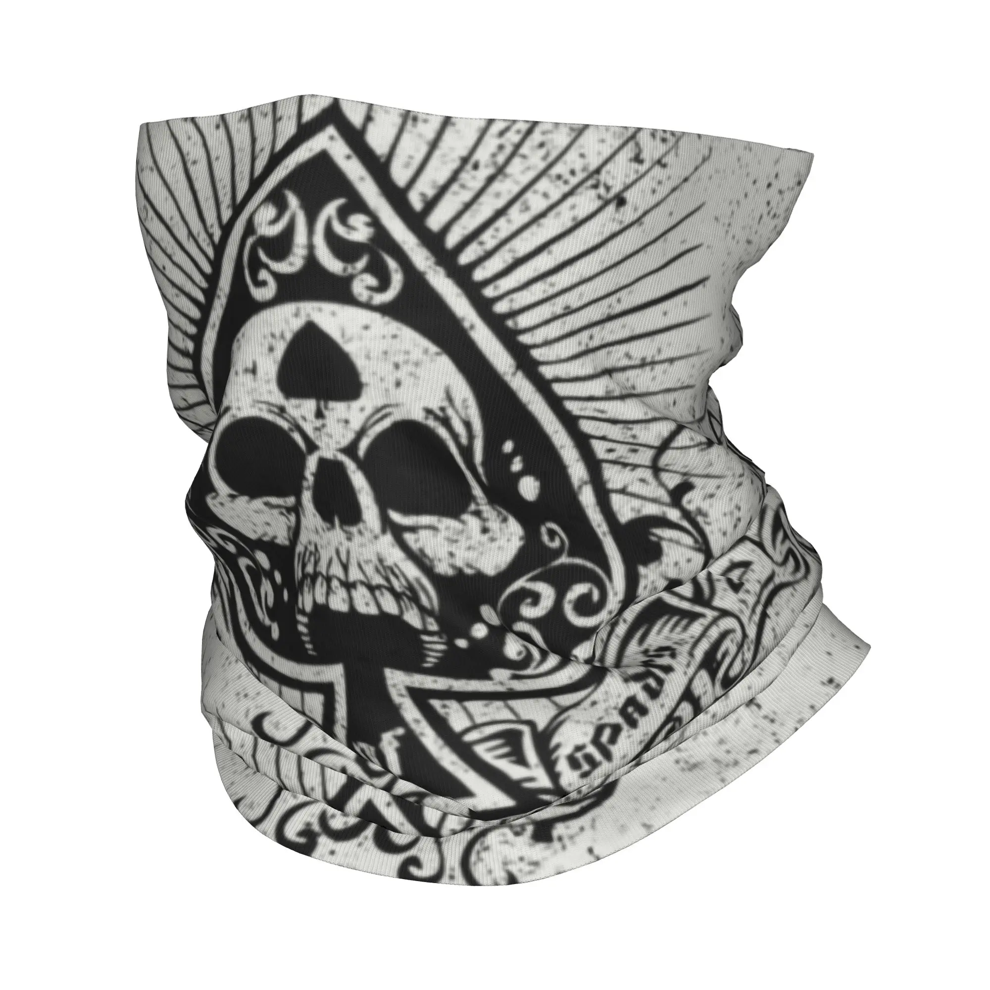 Custom Ace Of Spades Winter Headband Neck Warmer Women Men Ski Cycling Tube Scarf Poker Players Card Game Face Bandana Gaiter