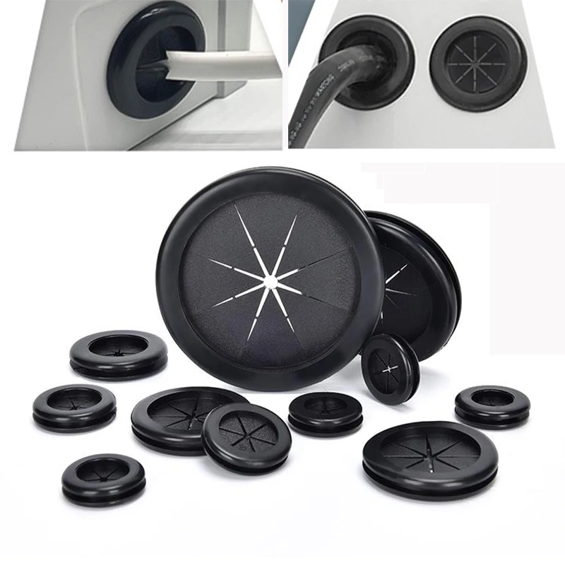 Petal Type Rubber Protective Coil With Card Slot Ring Air Tube O-ring Hole Plug 20-80mm Reserved Sealing Power Distribution Box