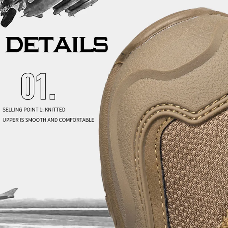 Outdoor Military Hiking Shoes Men\'s High Top Desert Boots Men Tactical Boots Durable Training Shoes Sports Climbing Ankle Boots