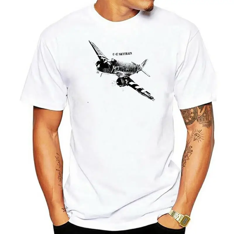 C-47 Skytrain WW2 WWii Airplane T-shirt with HUGE imprint on front