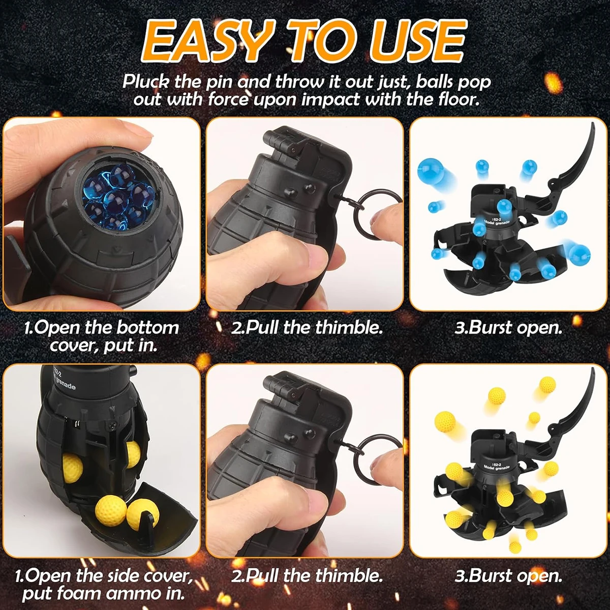 Tactisch M67 Handgranaat Granaat Rookspeelgoed en andere Airsoft-granaatmodellen, Nylon granaatmodel, voor Airsoft