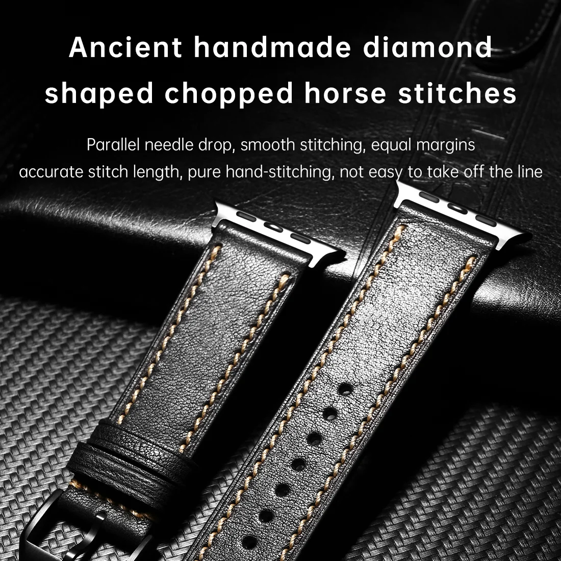 MAIKES Leather Strap For Apple Watch Band 49mm 45mm 44mm 41mm 40mm Apple Watch Ultra iWatch 10 9 SE Hermès Accessories Bracelets