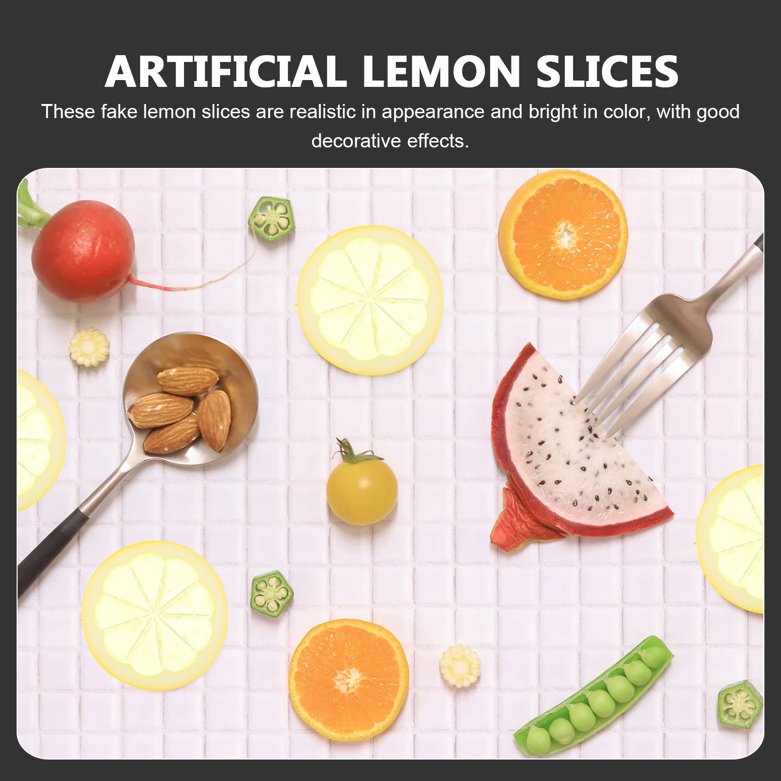 

6 Pcs Plastic Lemon Slices Decorations Artificial Fake Fruit Lemons Faux Venue Setting Props