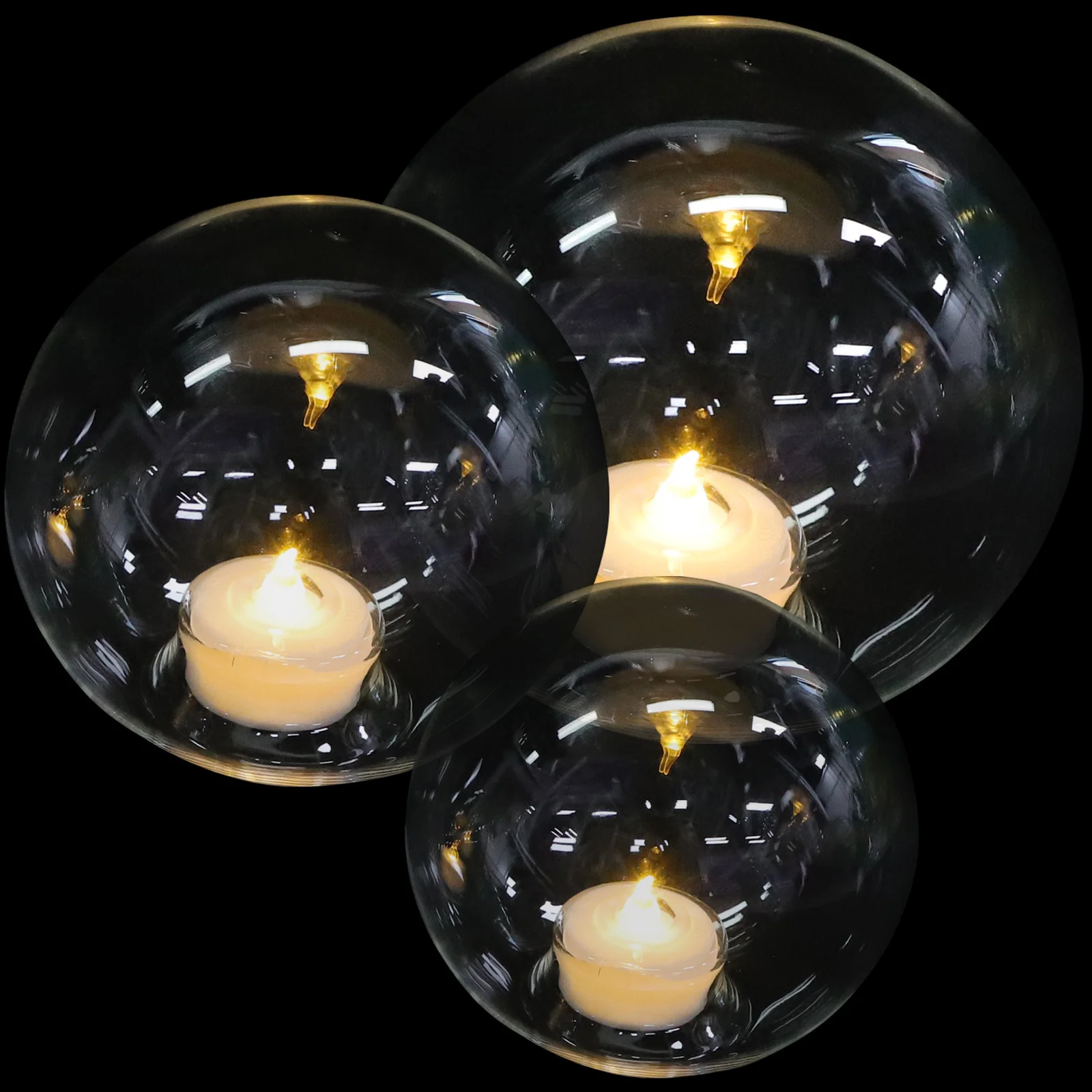 

3pcs Electronic Holders Led Flameless Candles Operated Decorative Lamp For Wedding Party Table Centerpiece