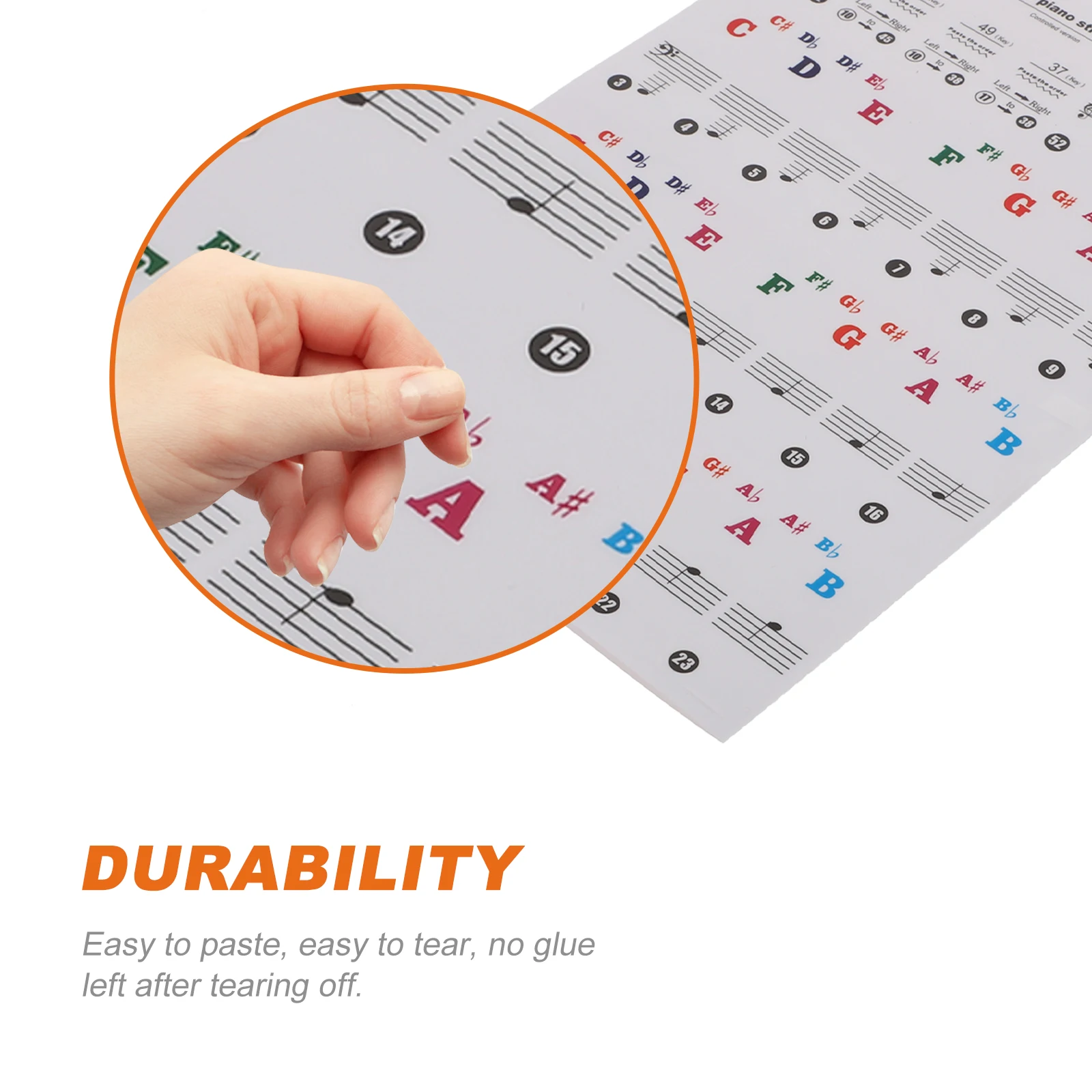 

2pcs Piano Keyboard Stickers Large Clear Font Easy Paste No Residue High-Quality Pvc Durable For Beginners Piano Accessory