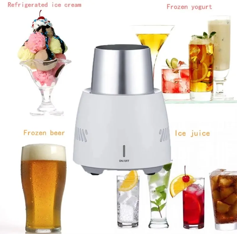 Popular Aluminum Beer Can Cooler – 2-Way Fast Cooling Mug, One-Key Electric Drink Chiller for Home & Office Best Tool view 4