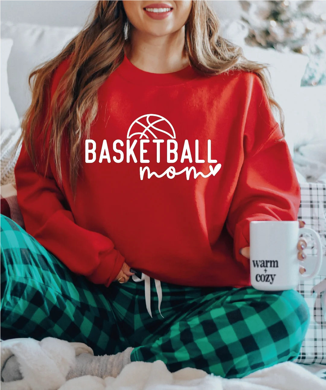 

Basketball Mom Sweatshirt Letter Print Game Day Party Activities Round Neck Long Sleeves Pullovers Mothers Day Gift Tee