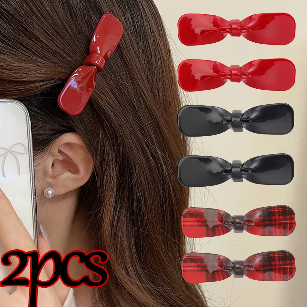 다목적 이마 앞머리 활 사이드 클립, 간단한 인기 소녀 머리핀 사이드 클립, 사랑 머리핀 덕빌 클립, 2 개