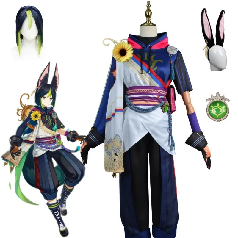 

Game Genshin Impact Tighnari Cosplay Costume Anime animal ears set uniform Kostüm Halloween Karneval Outfits tighnari clothing