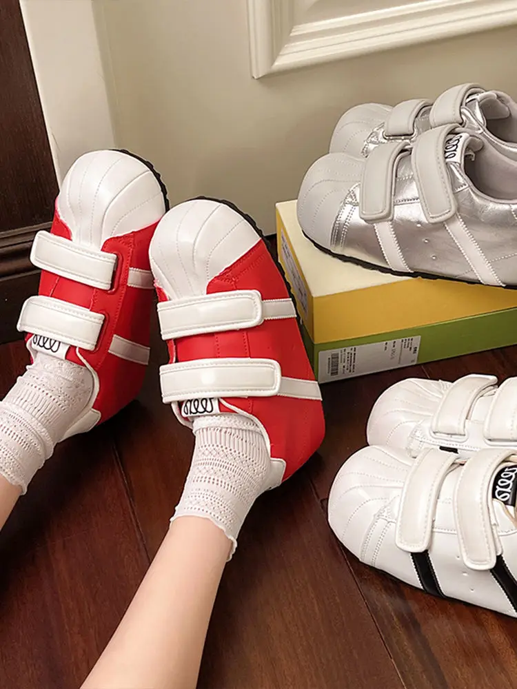 Adorable  Head Bread Shoe Women's Casual Sporty Shoes Magic Tape Closure Comfortable Breathable Low Top Fashion Sneakers