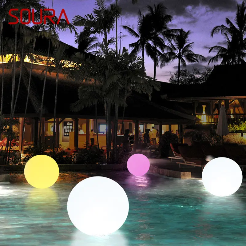 

SOURA Modern Floating Ball Landscape Lamp Creative Outdoors Pool Light LED Remote Control Waterproof IP65 for Hotel Garden