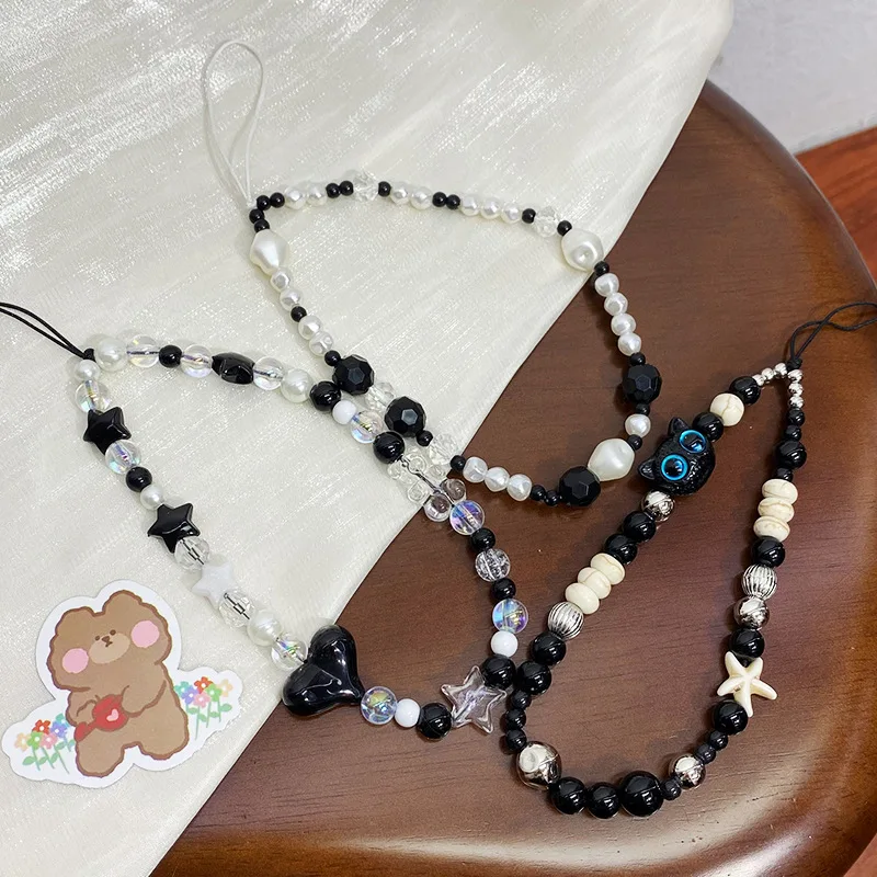 Star Heart Butterfly Pearl Beaded Phone Chain Hanging Cord Charms Phone Case Strap Summer Handmade Mobile Lanyard Jewelry Gifts - náhled 4