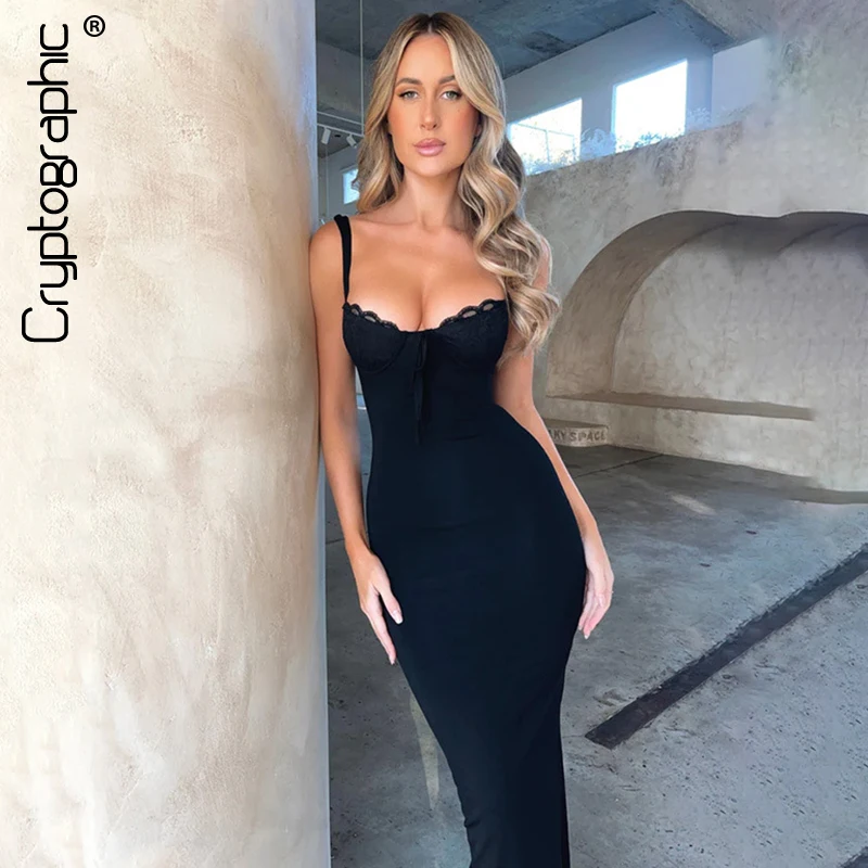 Cryptografische Kant Gesplitste Sexy Backless Elegante Stropdas Voorkant Maxi Jurken Outfits Voor Vrouwen Club Feestjurk Split Jurken Vestidos