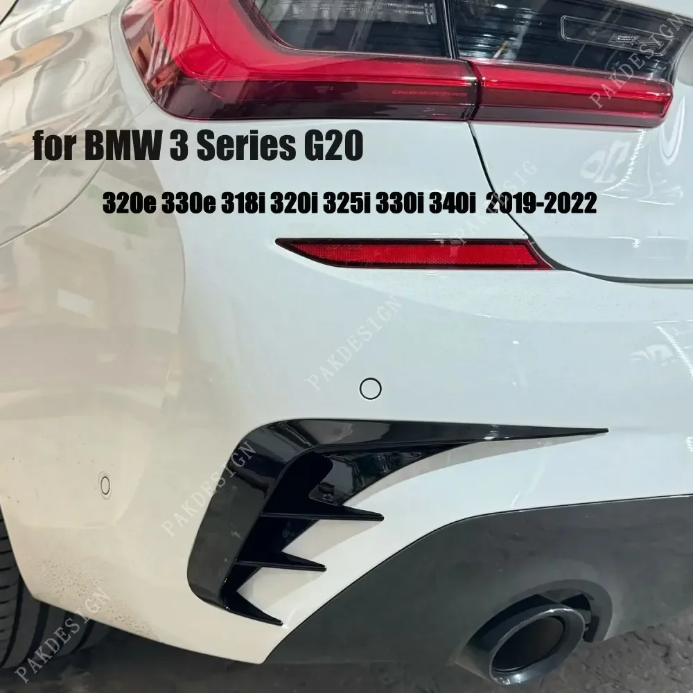 Rear Bumper Canards Vent Side Splitter for BMW 3 Series G20 Pre-facelift M-PACK 320e 330e 318i 320i 325i 330i 340i 2019-2022