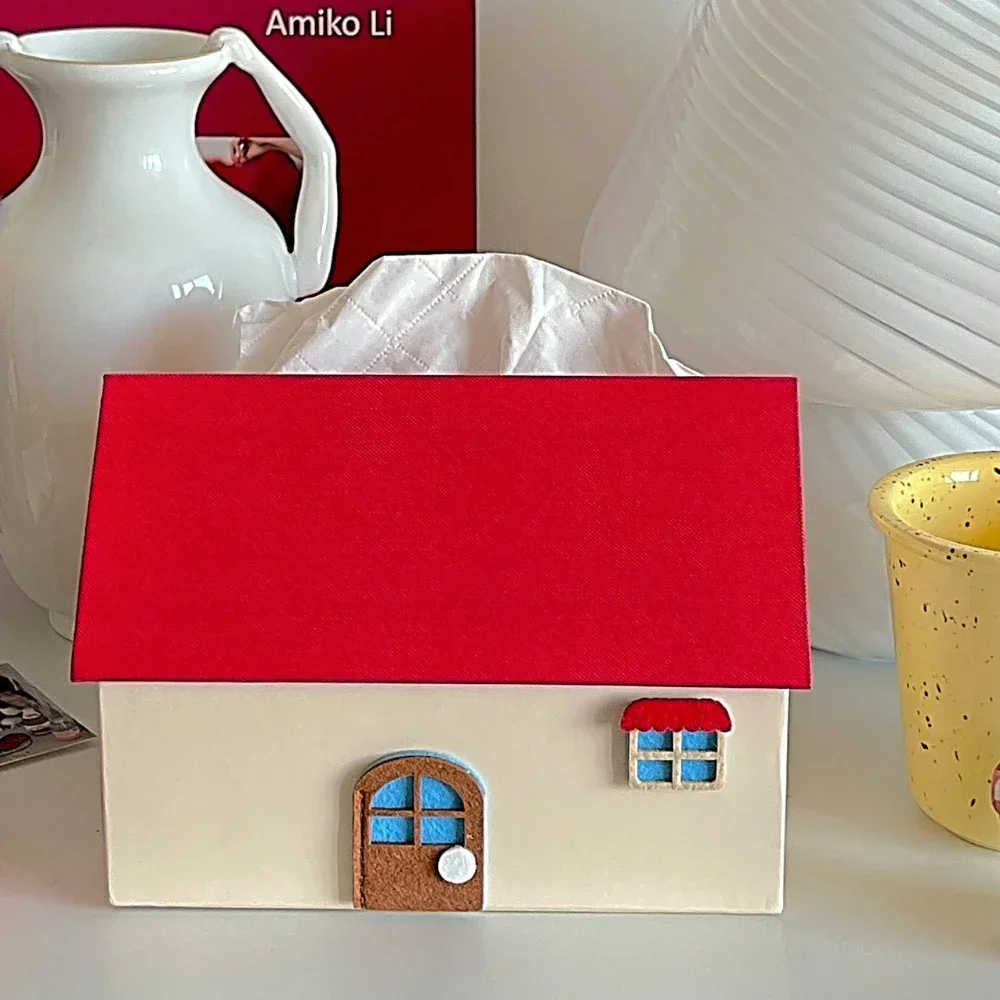 Creative Small House Tissue Box Table Napkin Holder Paper Container Tissue Case Home Desktop Decoration Funny Gifts