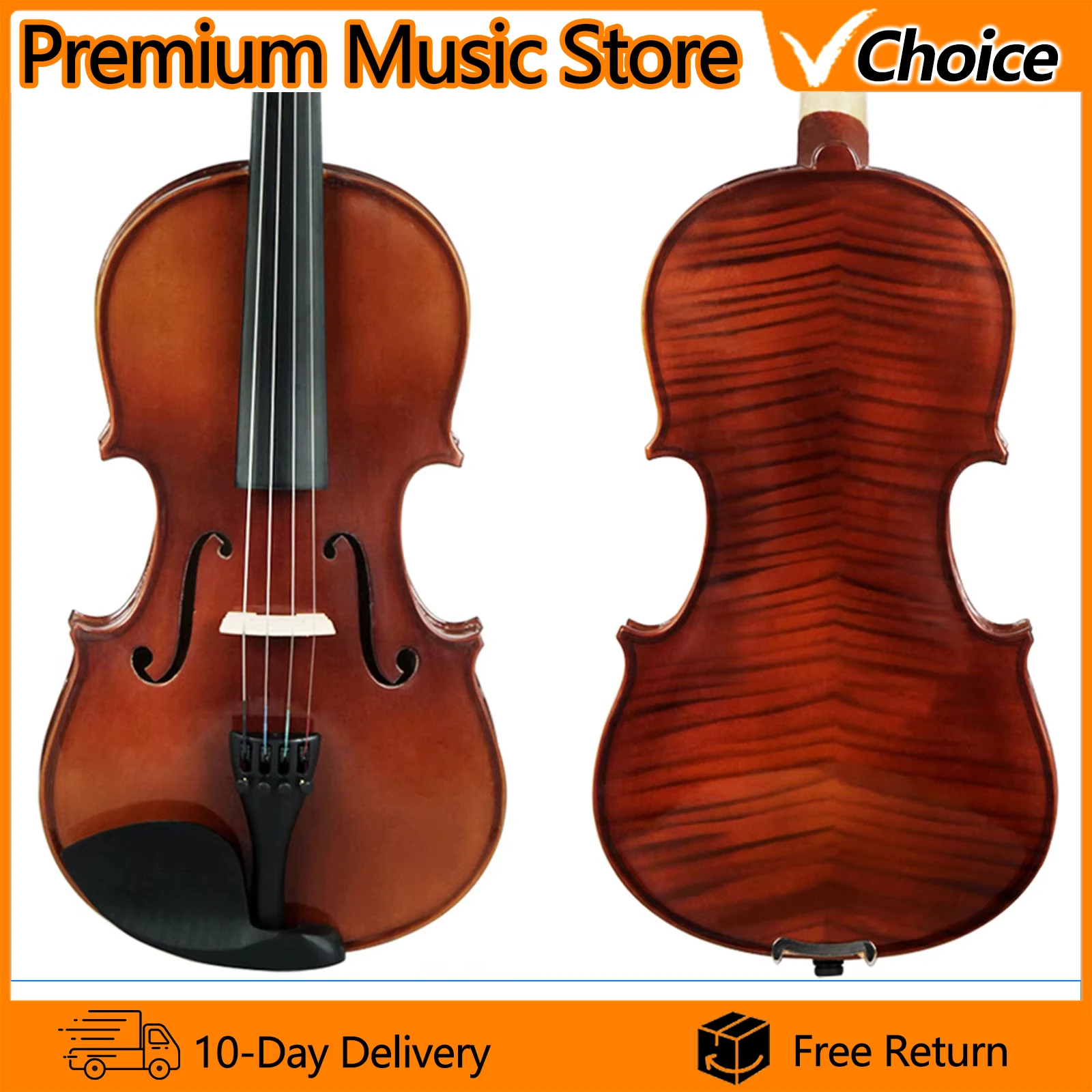 IRIN AV-03 Violin Acoustic Violin Beginner Violin 4/4 3/4 1/2 1/4 1/8 Full Size Spruce Wood Strings Instrument with Bow Case