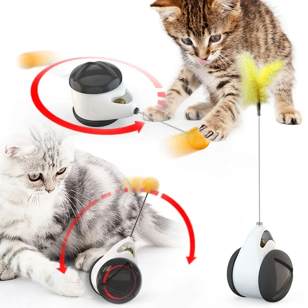 

Tumbler Swing Cat Toys Kitten Interactive Balance Car Cat Chasing Toy With Catnip Funny Cat Products Support Dropshipping