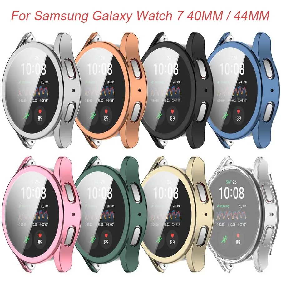 Horloge Case Voor Samsung Galaxy Watch 7 40Mm 44Mm Screen Protector Tpu Allaround Beschermhoes Voor Horloge 6 40 44Mm Bumper Shell