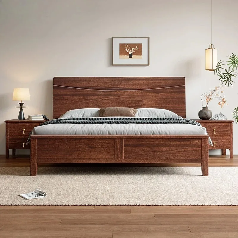 solid wood bed 1.8 meters master bedroom large  air pressure high box storage bed 1.5 meters single