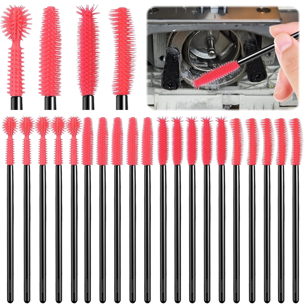 20Pcs Sewing Machine Cleaning Brushes Reusable Silicone Dense Bristles Clean Brush for Sewing Machine Internal and Spool Tools
