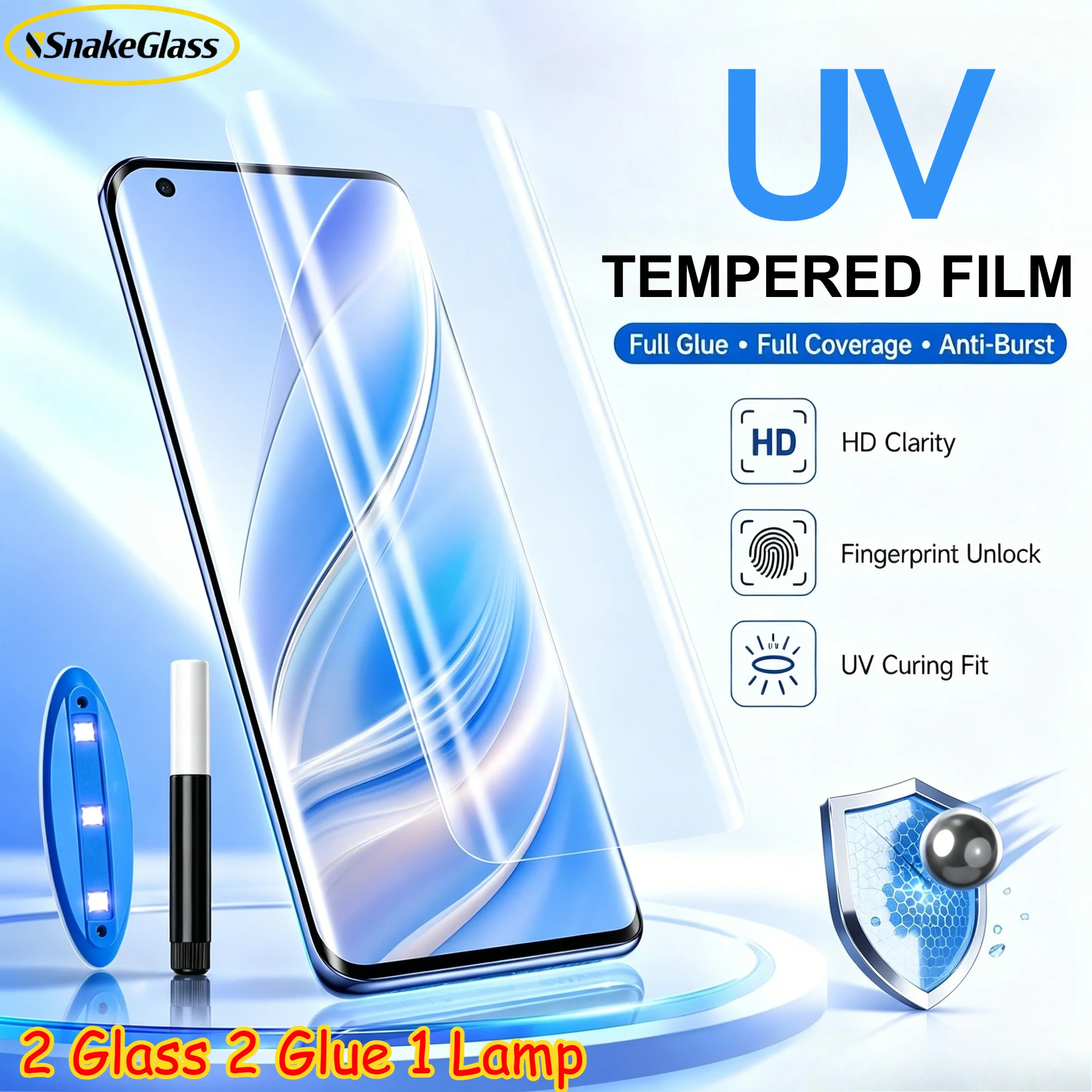 2 films de protection UV en verre trempé pour OnePlus 13, 12R, 11R, 10T, 9 Pro, 7, 7T, 8 Pro, ACE 3, 2 Pro