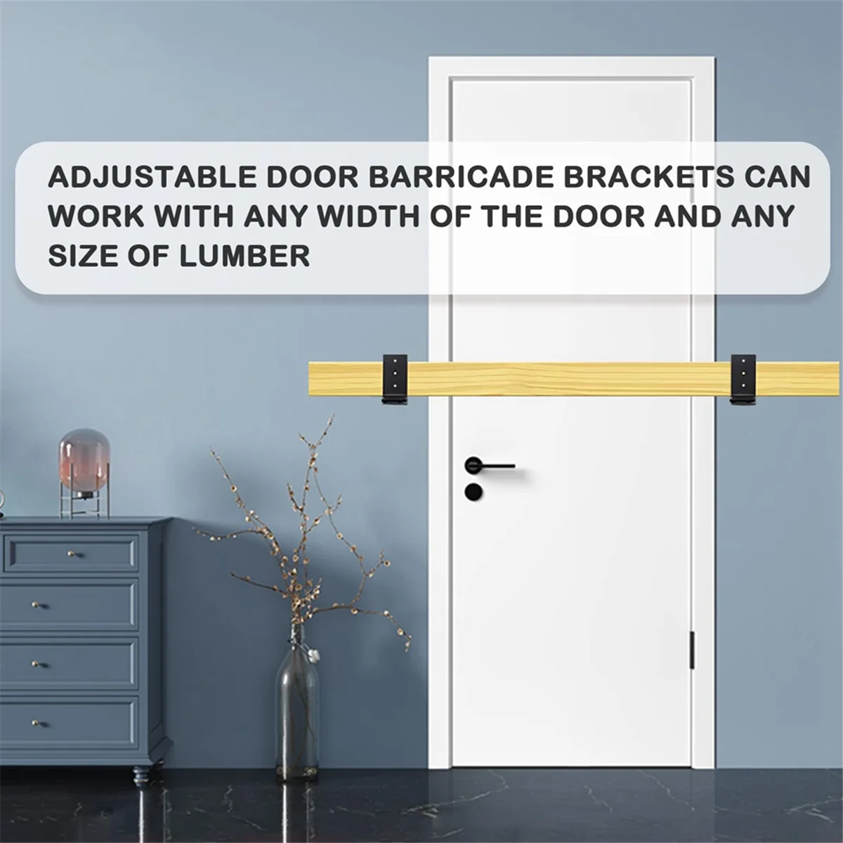 HEIßER Einstellbare Tür Barricade Halterungen, Heavy Duty Tür Sicherheit Halterung, Drop Open Bar Halter für Sicherheit