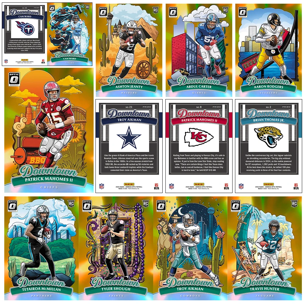 Rugby Downtown DIY Travis Hunter Patrick Mahomes Brian Thomas Shedeur Sanders Football collectible cards holographic glitter