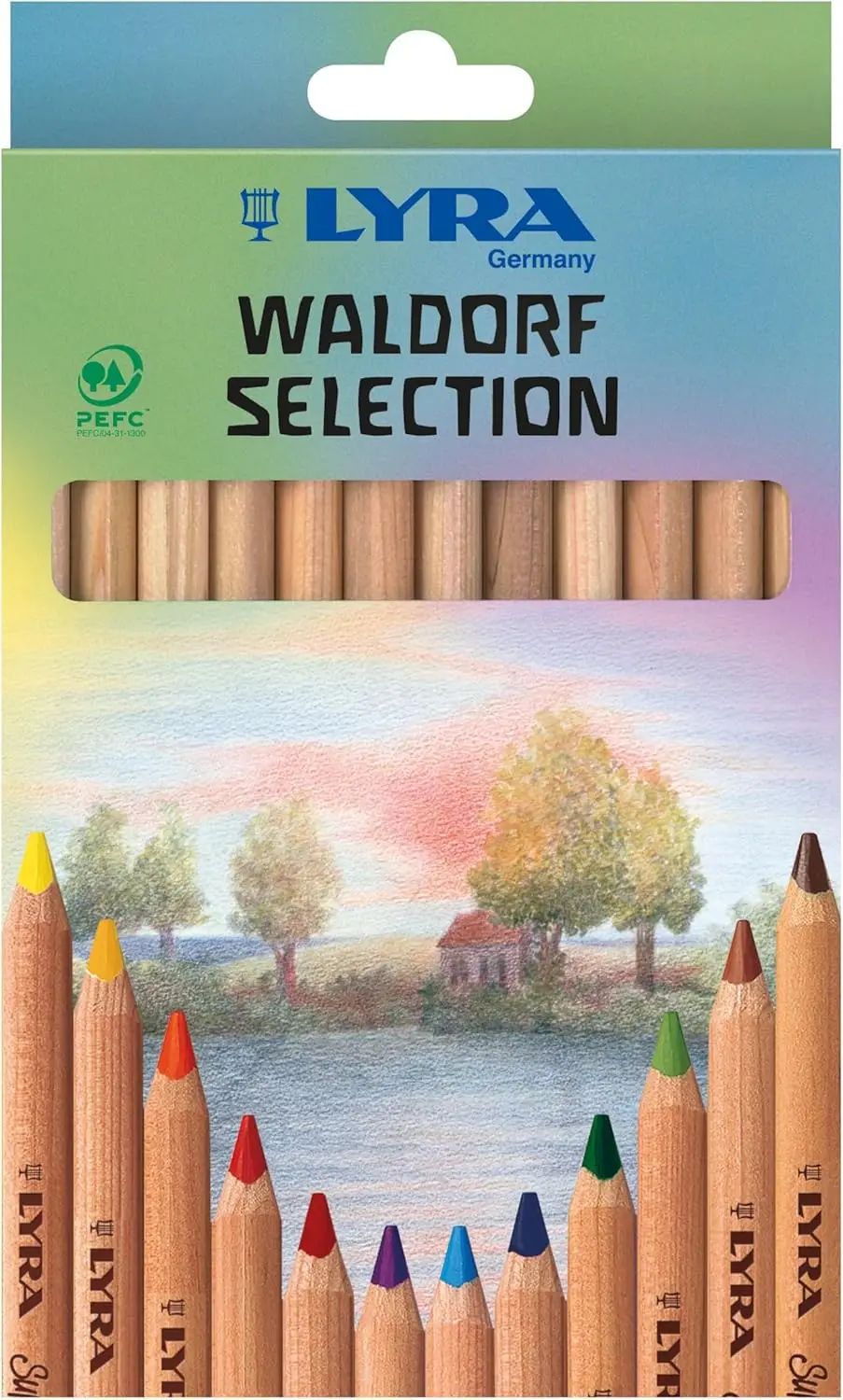 

12 Triangular Colored Pencils, 6.25mm Core, Assorted Colors, Unlacquered