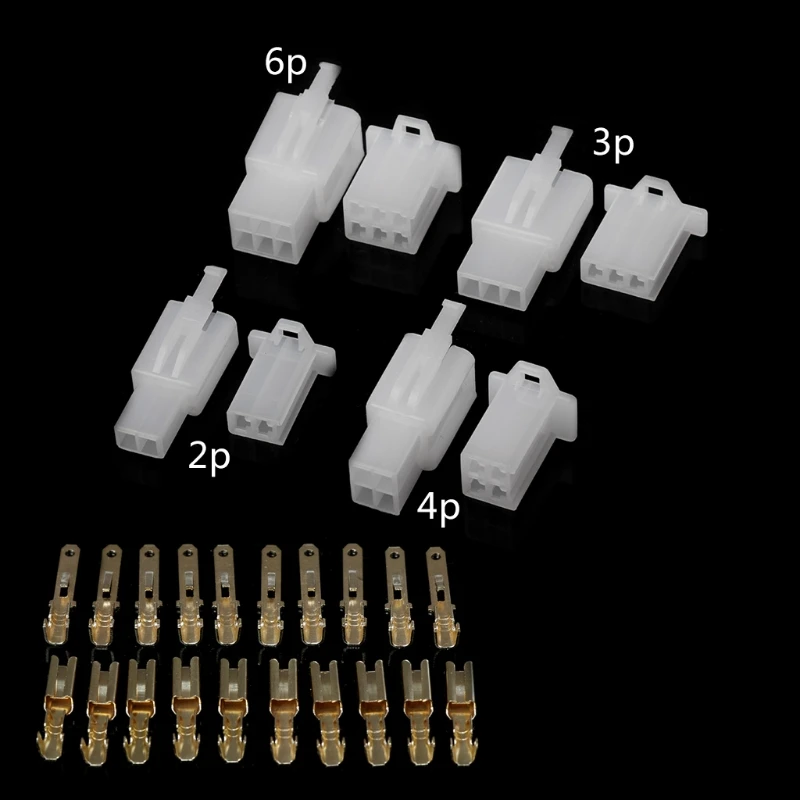 10 Set 2.8Mm 2 Pin Konektor Kabel Listrik Steker Jantan Betina + Kit Terminal untuk