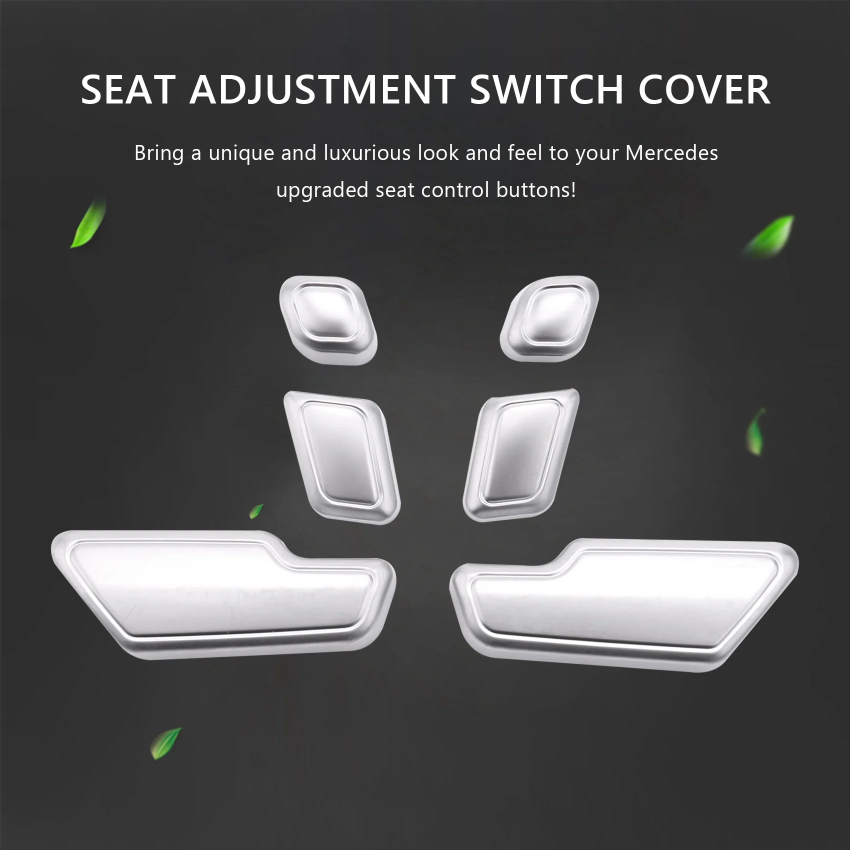 Car Zinc Alloy Door Seat Adjust Button Switch Cover Sticker Trim for Benz C E GLK GL ML Class W204 W212 W218 Accessories